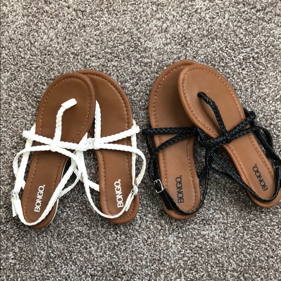 BONGO Shoes - Bundle of 2 pairs Black and white sandals